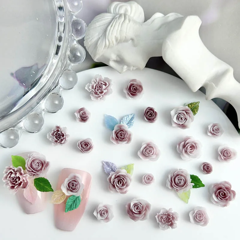 Trending Tech Accessories - 30PCS 4-11mm 3D 아크릴 로즈 네일