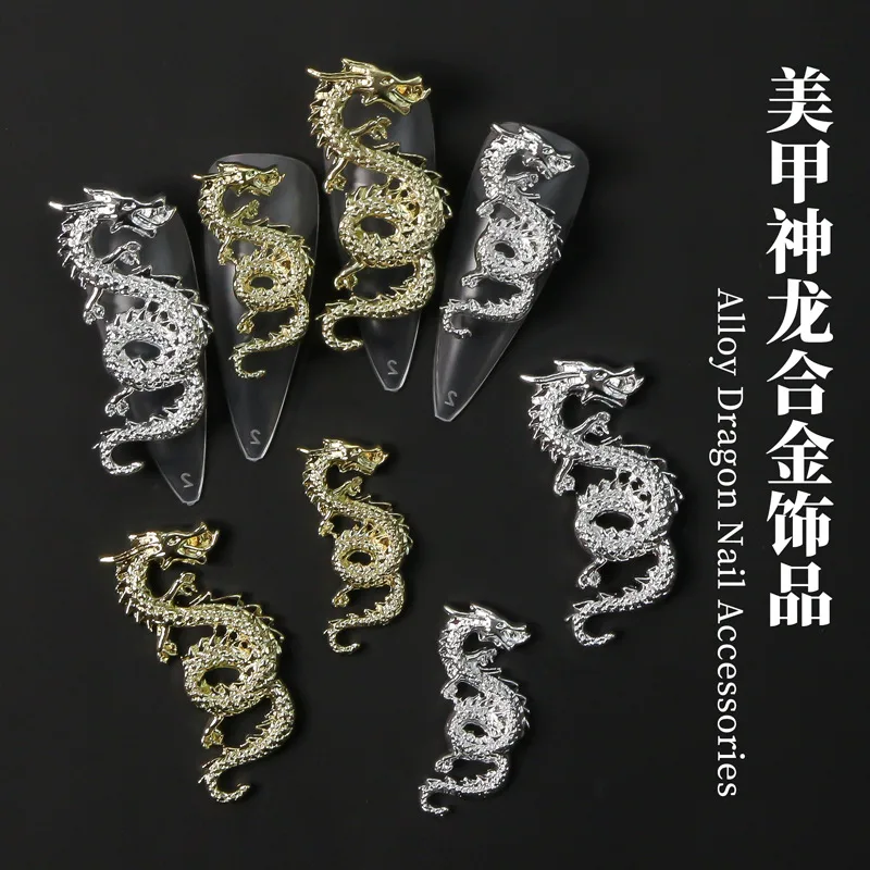 Trending Tech Accessories - 10PCS 골드 실버 금속 중국어 드래곤