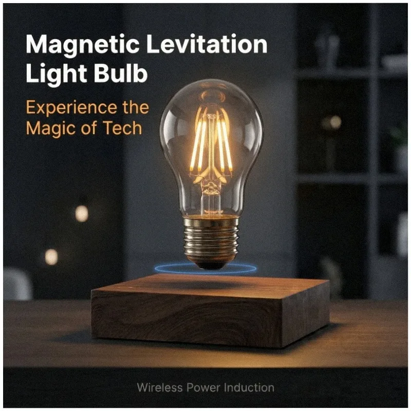 Tech Accessories Gifts - 자석 부상 무선 LED 전구 데스크