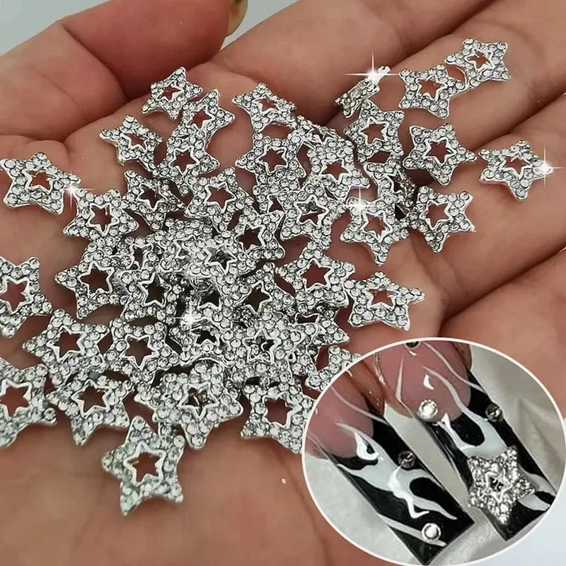 Trending Tech Accessories - 10Pcs 스타 합금 네일 아트 쥬얼리