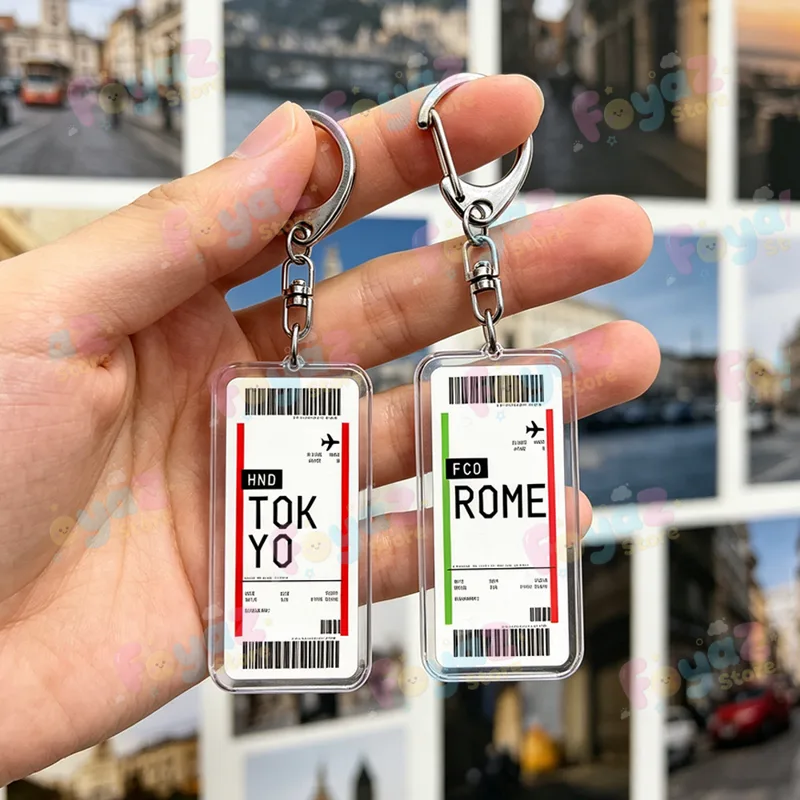 Tech Accessories Travel - 패션 파리 도쿄 여행 키체인 액세서리