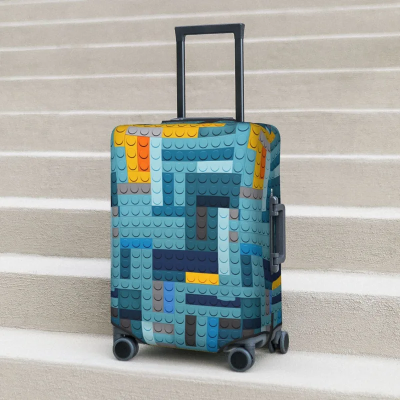 Tech Accessories Travel - 블루 테크 픽셀 빌딩 블록스 텍스처