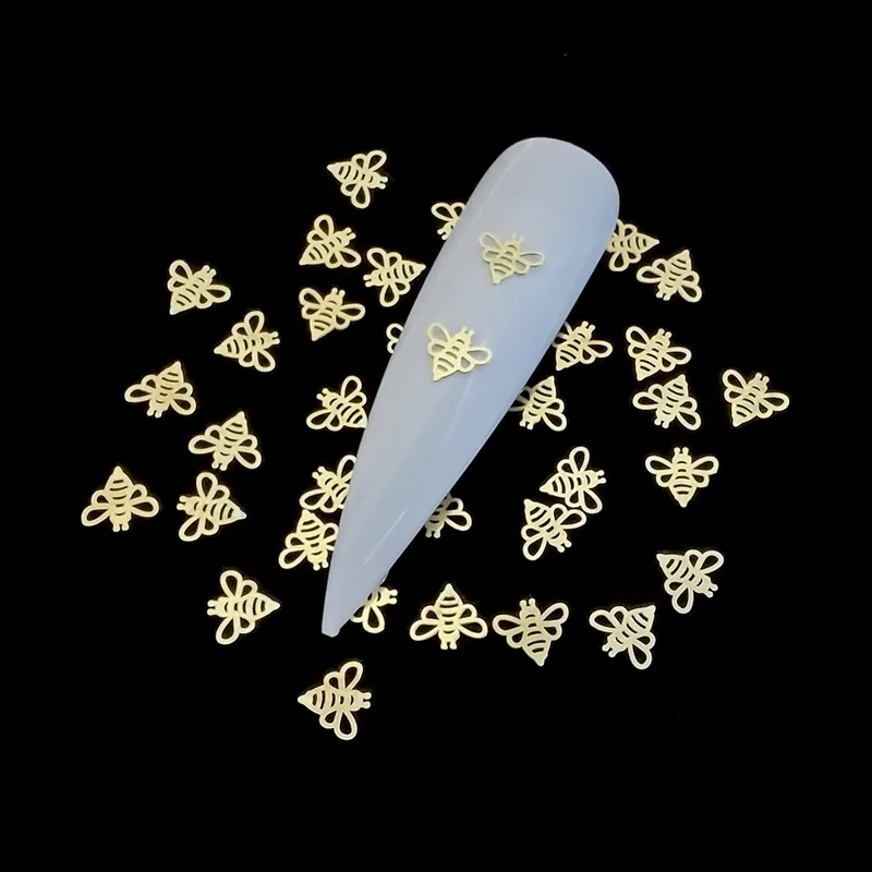 100pcs 골드 나비 금속 네일 스 터 드 꿀벌 토끼 - Trending Tech Accessories 리뷰 및 가격
