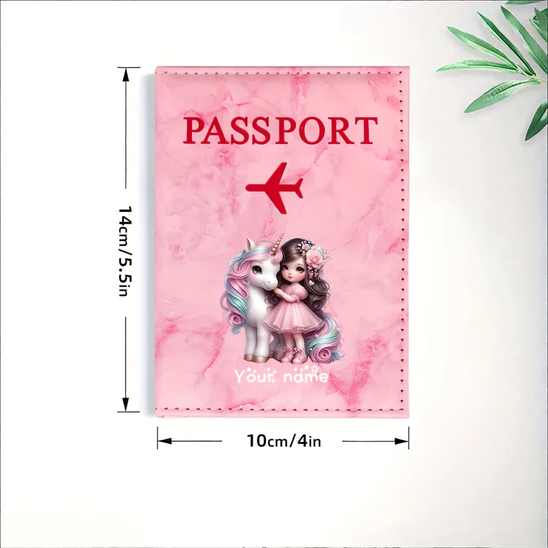 유니콘 소녀 패턴 PU 여권 홀더, 황금색 비행기 아이 - Tech Accessories Travel 리뷰 및 가격