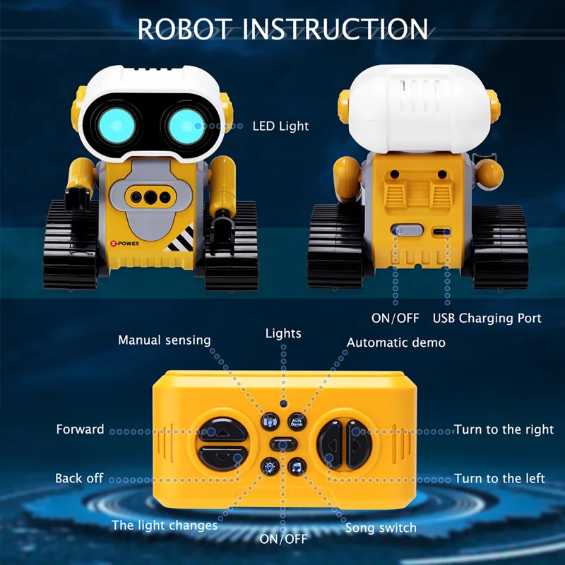 어린이용 LED 조명이 있는 원격 조종 로봇, 360도 - I Tech Accessories 리뷰 및 가격