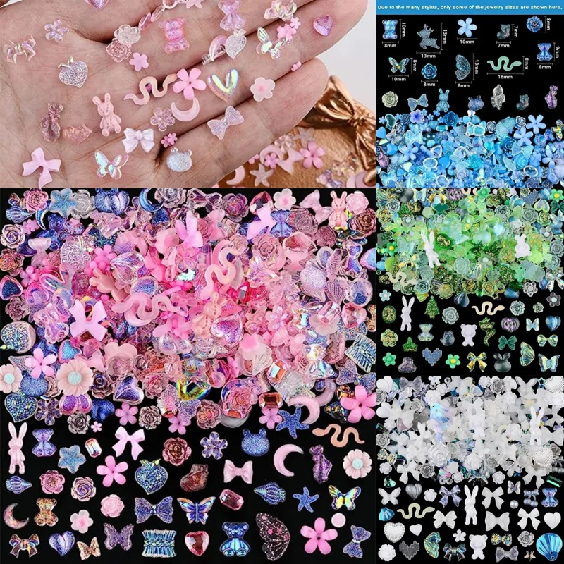 50pcs Kawaii 수지 네일 매력 라인 석 캔디  - Trending Tech Accessories 리뷰 및 가격