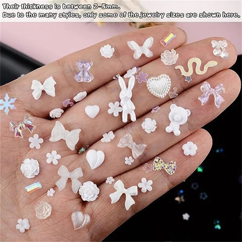 50pcs Kawaii 수지 네일 매력 라인 석 캔디  - Trending Tech Accessories 리뷰 및 가격