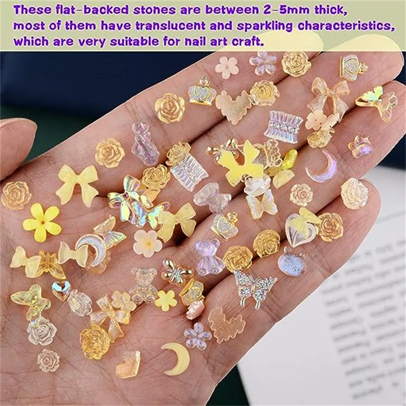 50pcs Kawaii 수지 네일 매력 라인 석 캔디  - Trending Tech Accessories 리뷰 및 가격