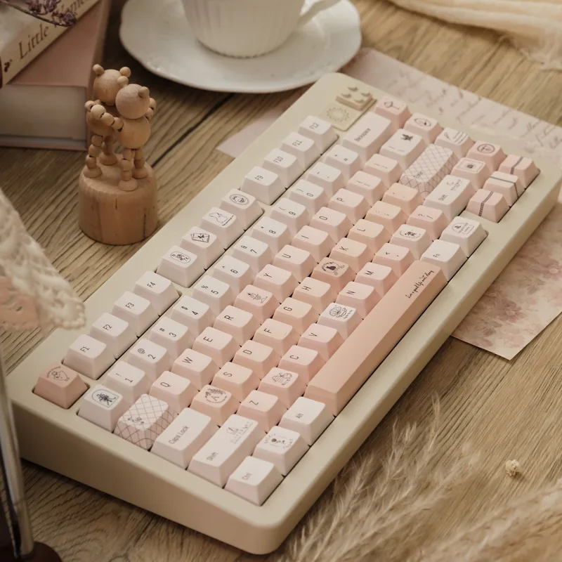 샴페인 핑크 키캡 세트 PC+PBT 서브 체리 프로파일 - Tech Gaming Accessories 리뷰 및 가격
