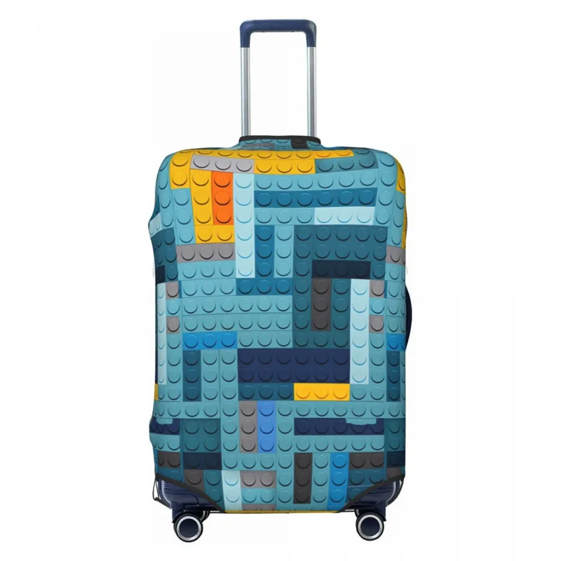 블루 테크 픽셀 빌딩 블록스 텍스처 여행 가방 커버 비 - Tech Accessories Travel 리뷰 및 가격