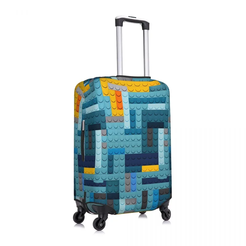 블루 테크 픽셀 빌딩 블록스 텍스처 여행 가방 커버 비 - Tech Accessories Travel 리뷰 및 가격